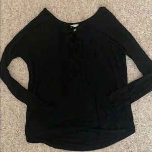 Pink super soft lace up long sleeve